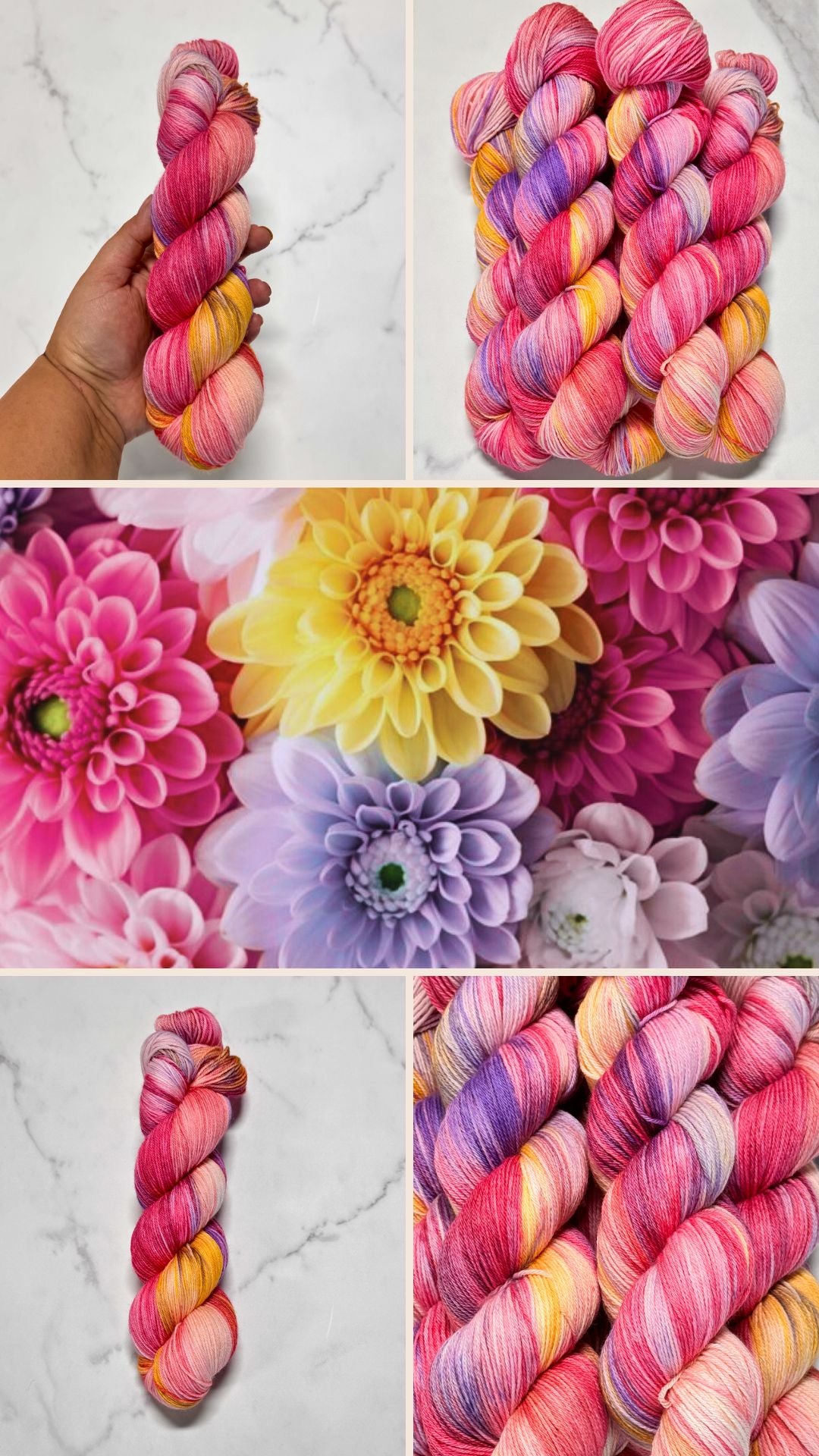 Dhalias Garden Premium Sock - Fingering Hand Dyed Yarn