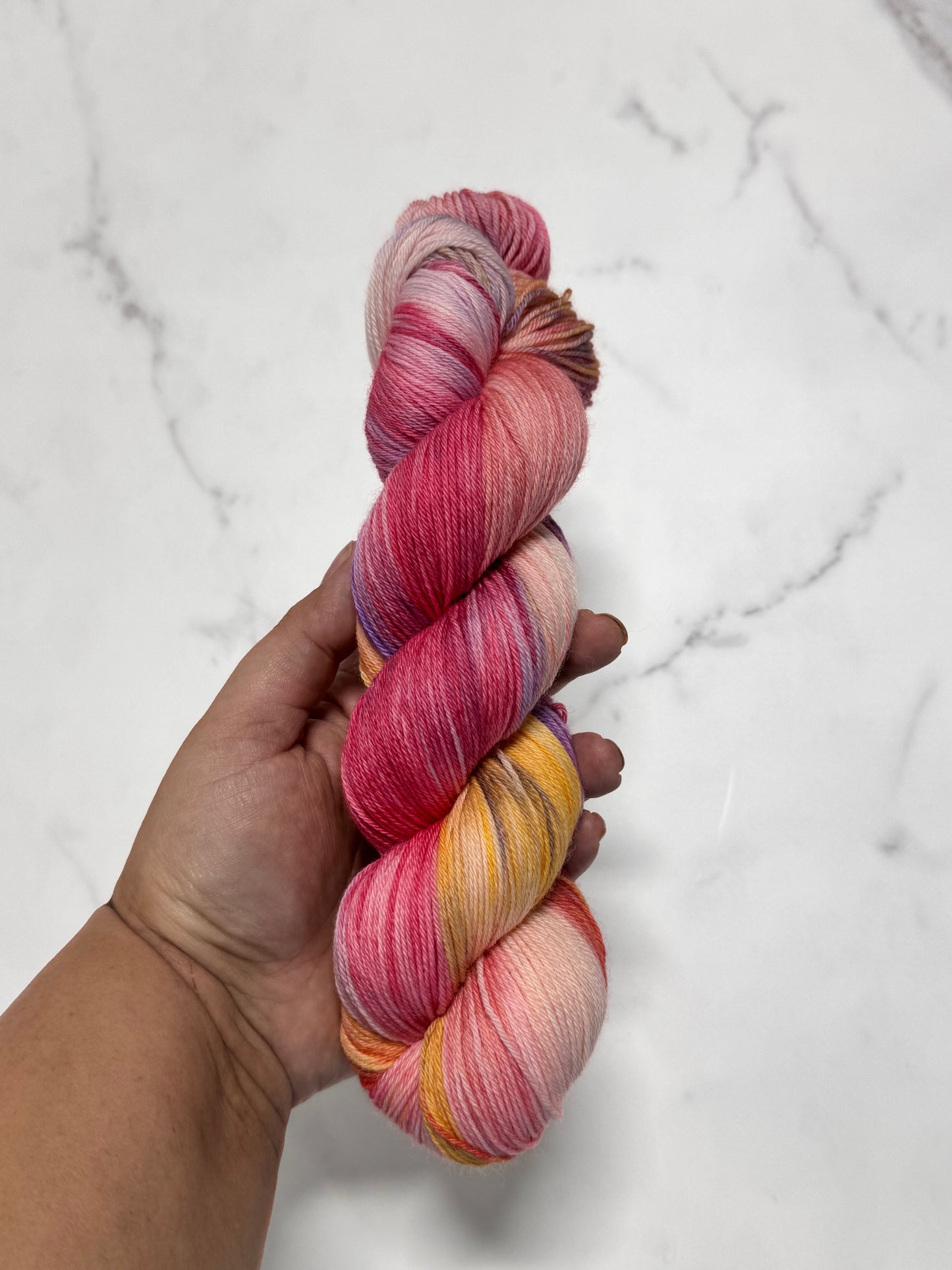 Dhalias Garden Premium Sock - Fingering Hand Dyed Yarn