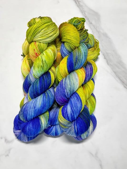 Bluebonnet Fields Premium Sock - Fingering Hand Dyed Yarn