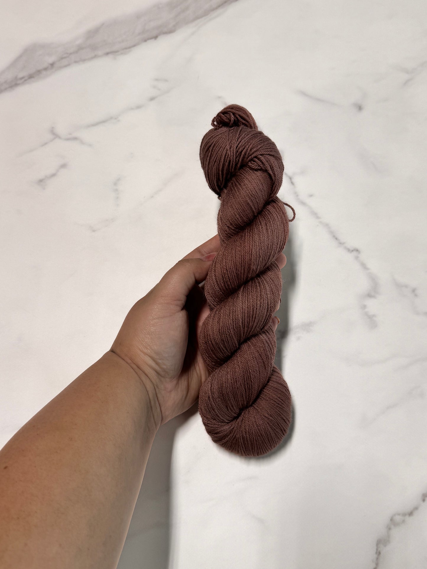 Oak Mocha Premium Sock - Fingering Hand Dyed Yarn