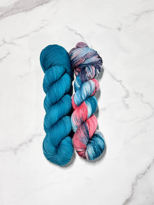 Dark Lagoon Premium Sock - Fingering Hand Dyed Yarn