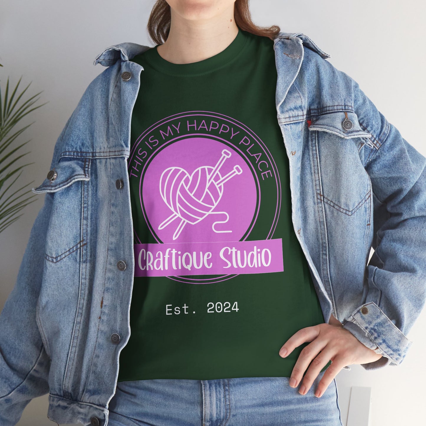 Craftique Studio "This is my Happy Place" Logo T-Shirt