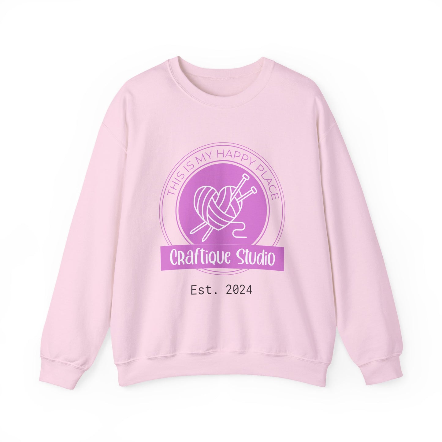 Craftique Studio Logo- This is my Happy Place Crewneck Sweatshirt