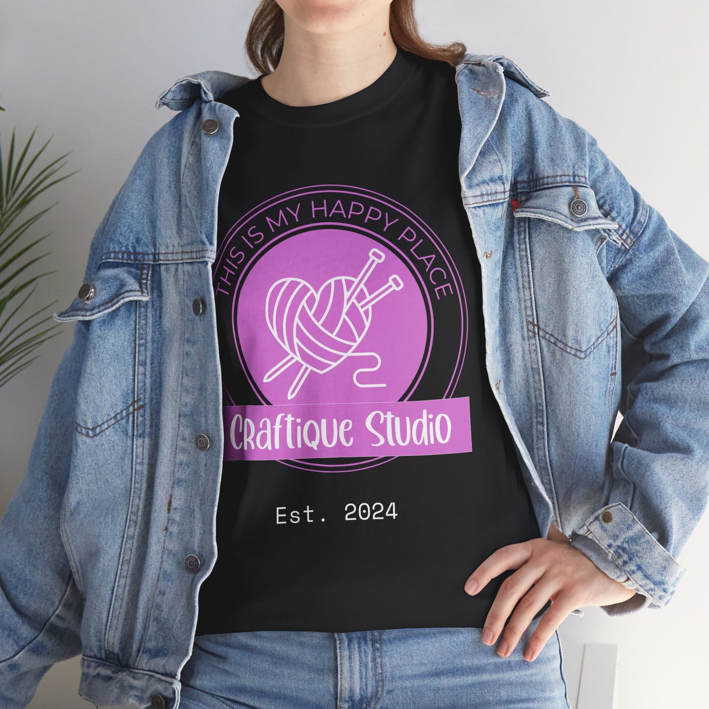 Craftique Studio "This is my Happy Place" Logo T-Shirt
