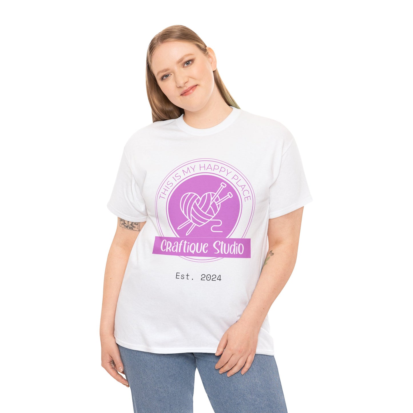 Craftique Studio "This is my Happy Place" Logo T-Shirt