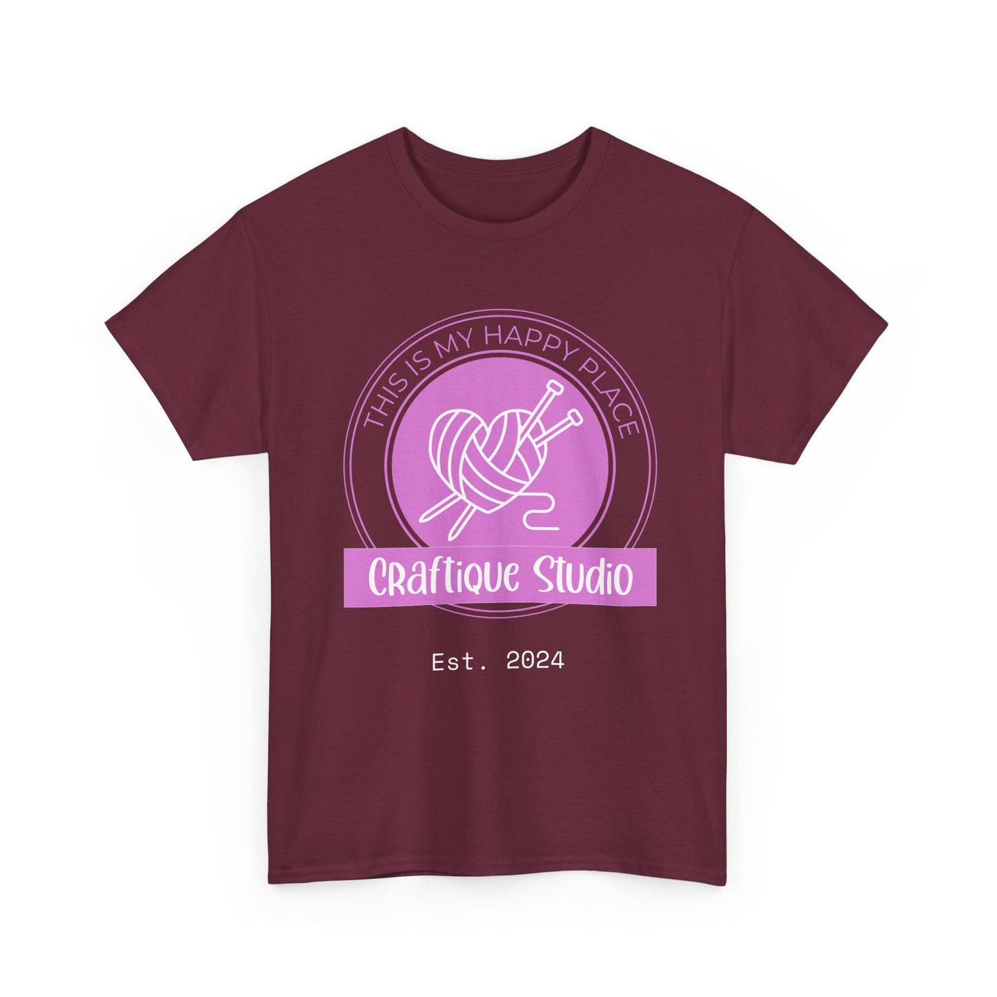 Craftique Studio "This is my Happy Place" Logo T-Shirt