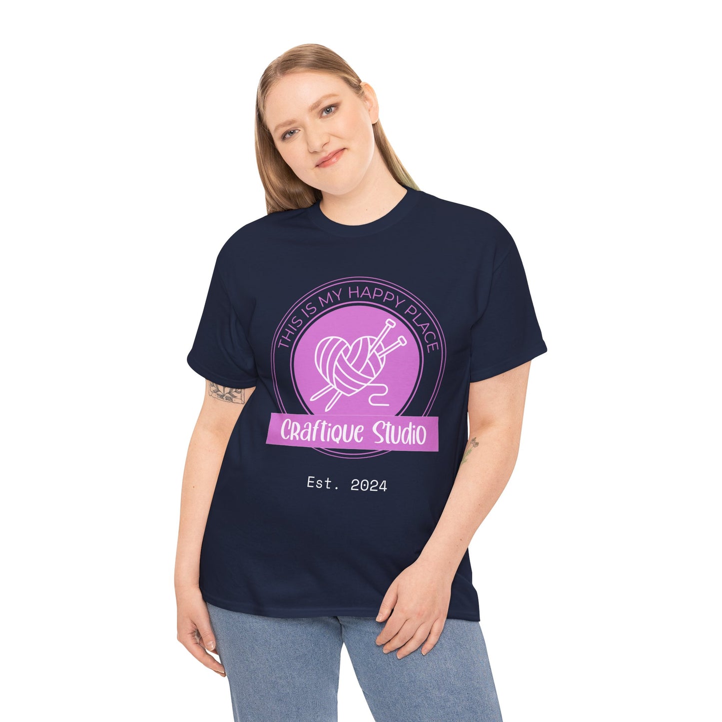 Craftique Studio "This is my Happy Place" Logo T-Shirt