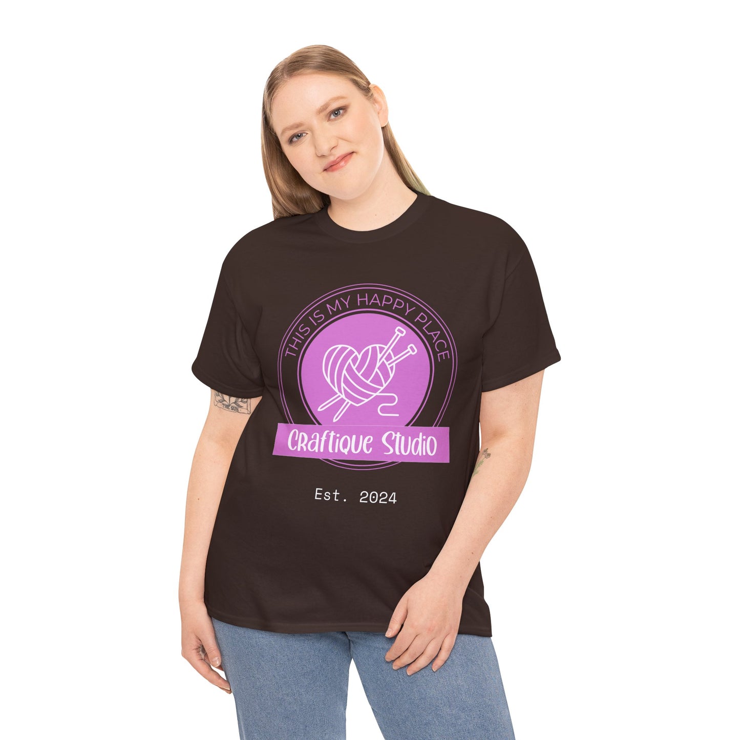 Craftique Studio "This is my Happy Place" Logo T-Shirt