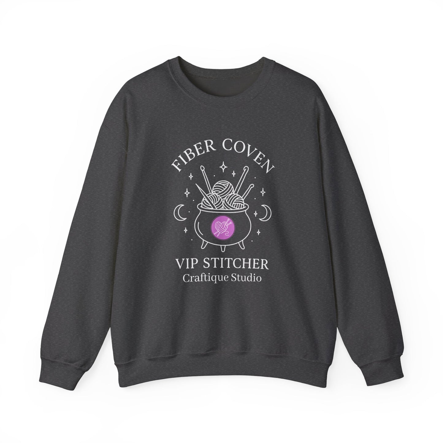 Crewneck Sweatshirt front and back Print- Fiber Coven Craftique Studio