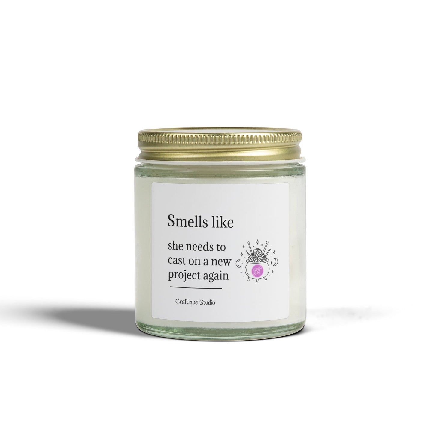 Coconut Apricot Wax Candle — “Smells Like She Needs to Cast on a New Project Again” (4oz & 9oz)
