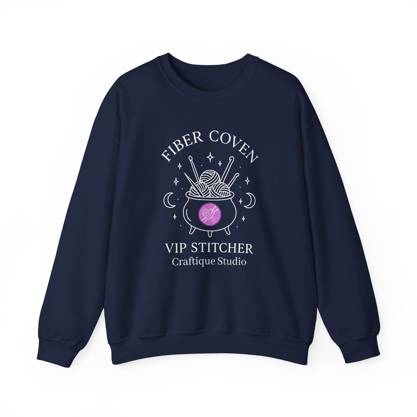 Crewneck Sweatshirt front and back Print- Fiber Coven Craftique Studio