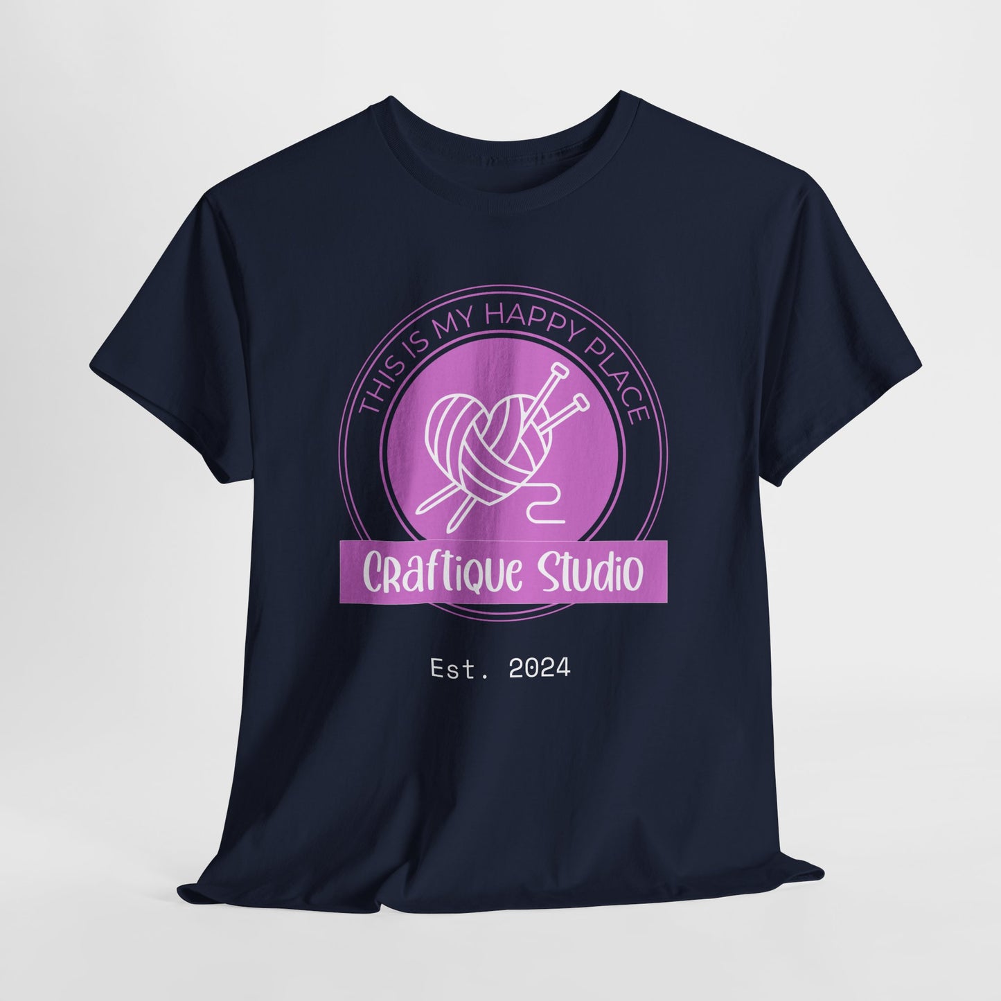 Craftique Studio "This is my Happy Place" Logo T-Shirt