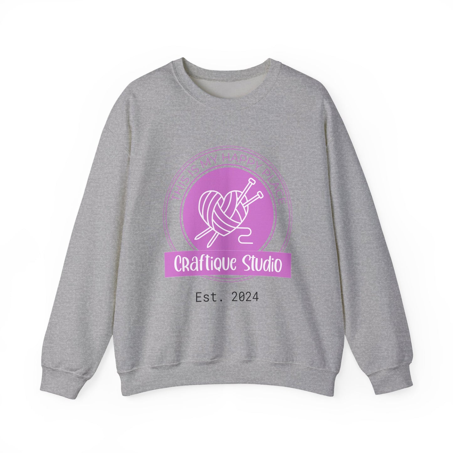 Craftique Studio Logo- This is my Happy Place Crewneck Sweatshirt