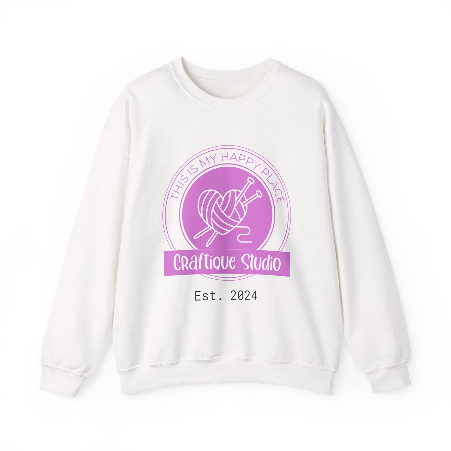 Craftique Studio Logo- This is my Happy Place Crewneck Sweatshirt