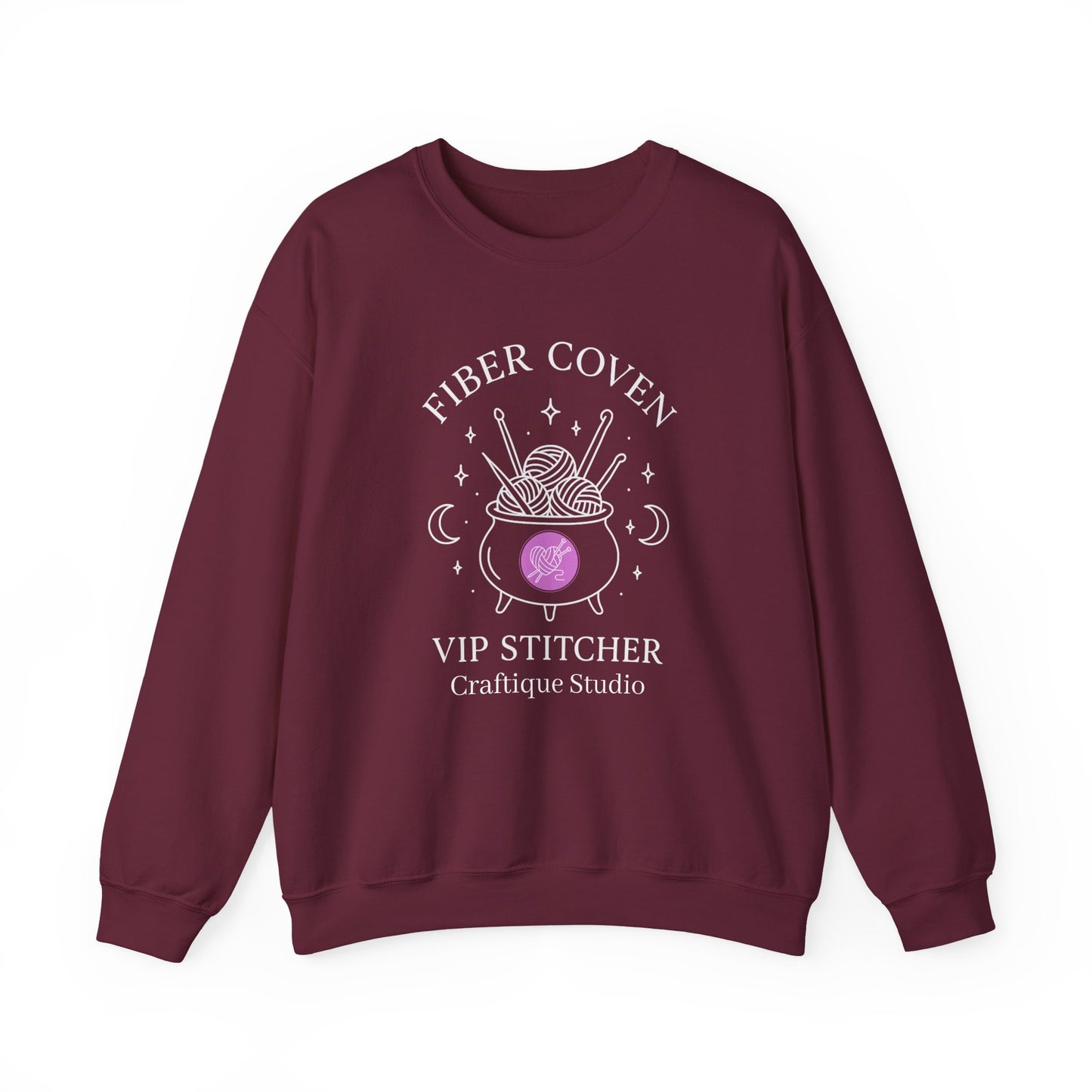 Crewneck Sweatshirt front and back Print- Fiber Coven Craftique Studio