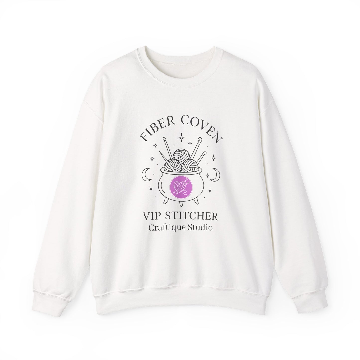 Crewneck Sweatshirt front and back Print- Fiber Coven Craftique Studio