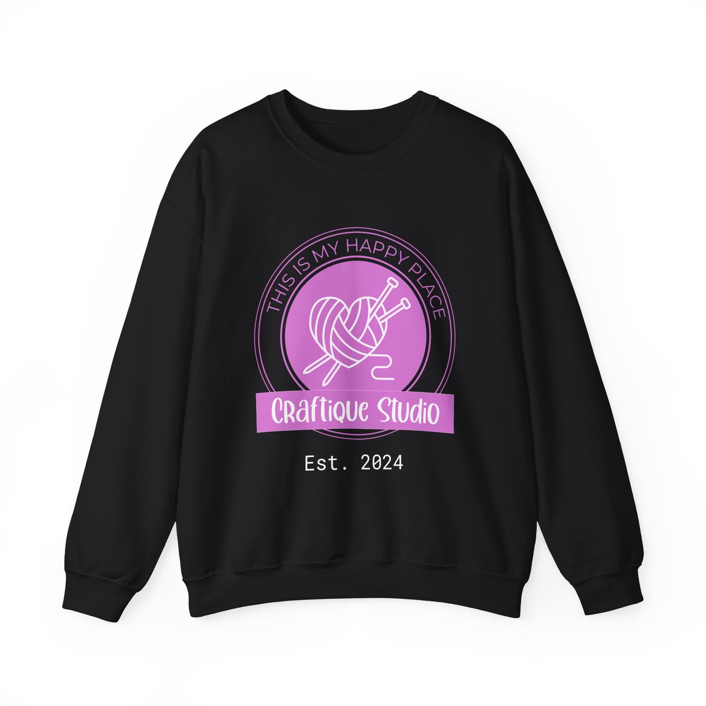 Craftique Studio Logo- This is my Happy Place Crewneck Sweatshirt