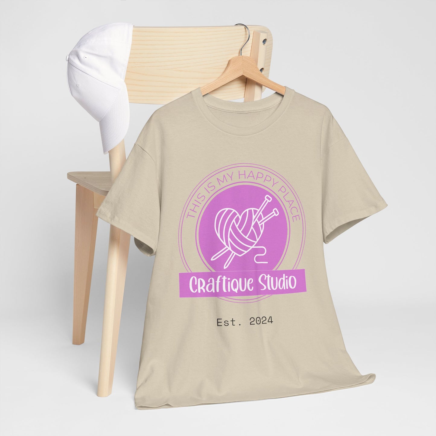 Craftique Studio "This is my Happy Place" Logo T-Shirt