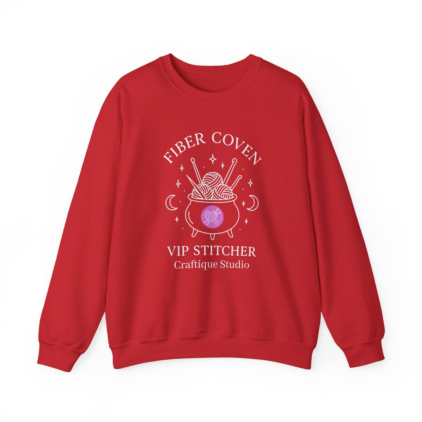 Crewneck Sweatshirt front and back Print- Fiber Coven Craftique Studio