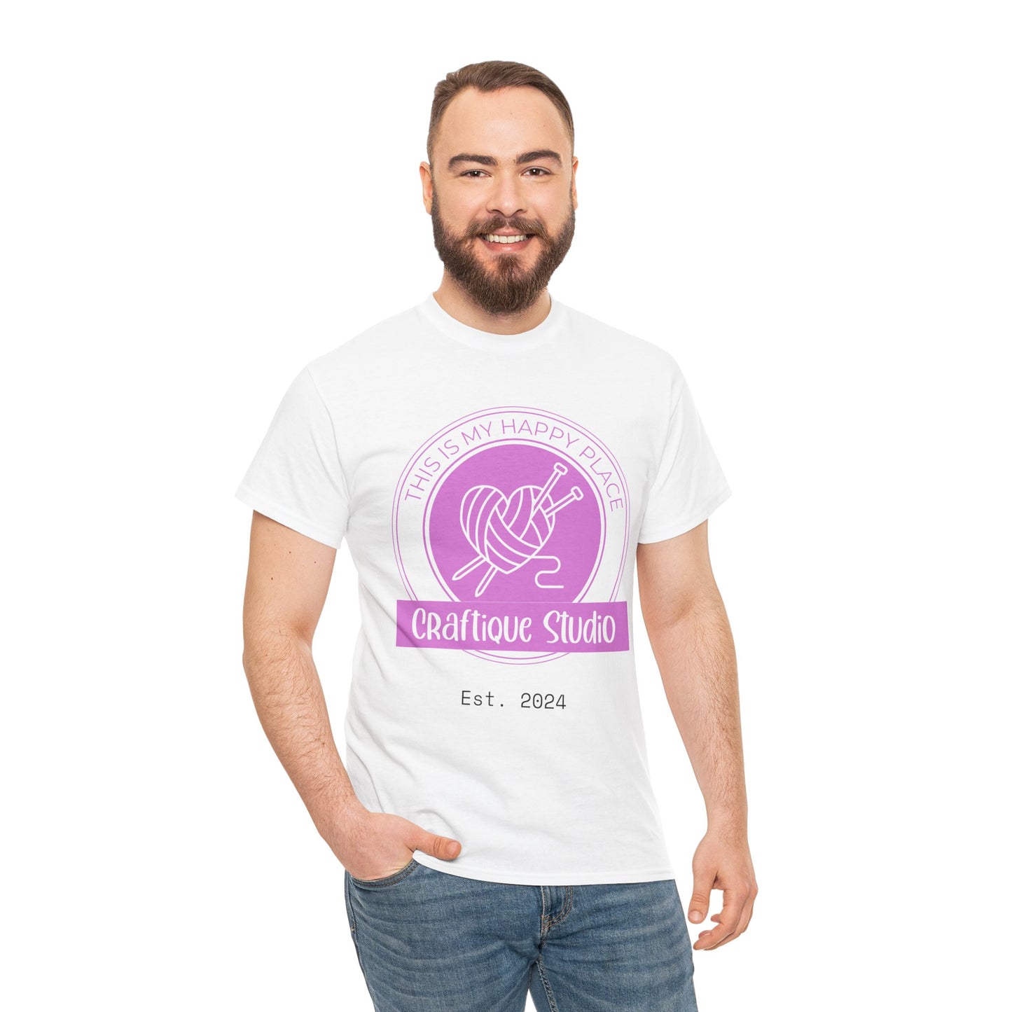 Craftique Studio "This is my Happy Place" Logo T-Shirt