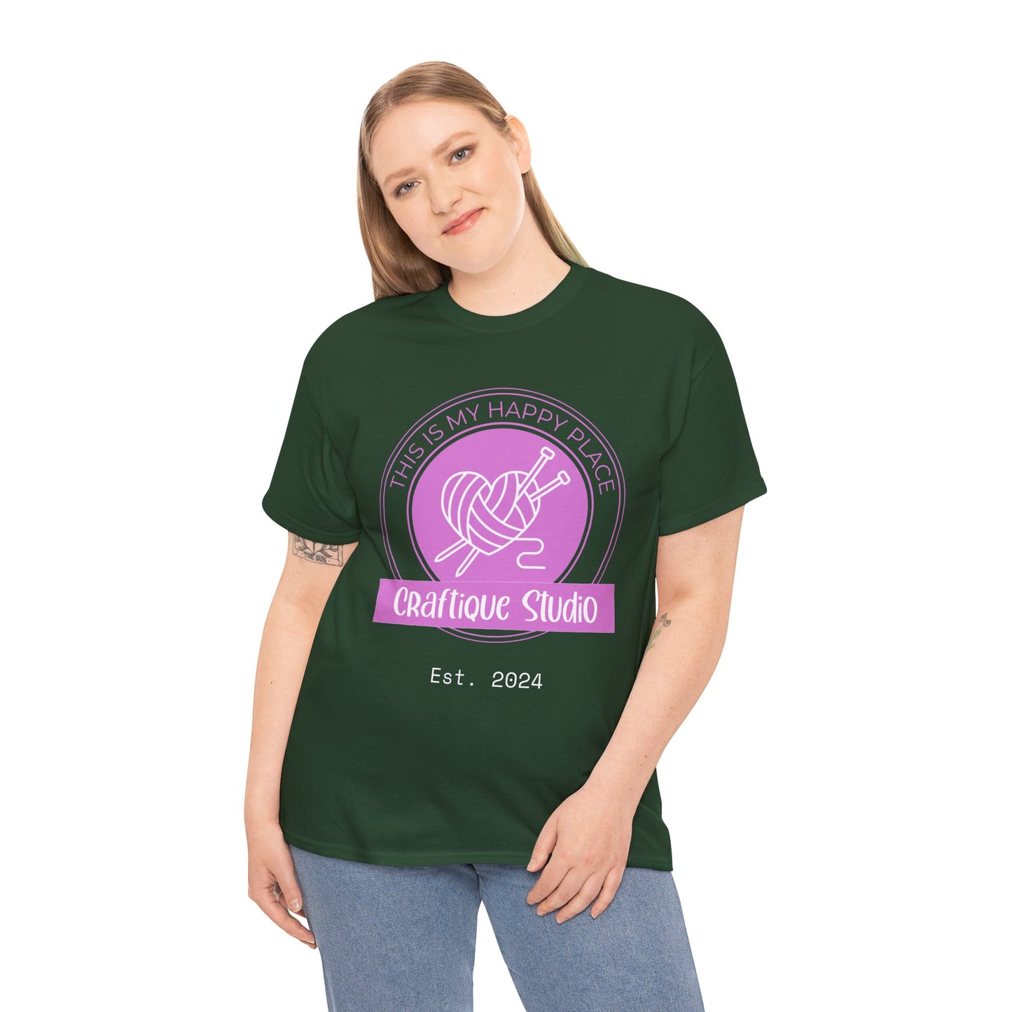 Craftique Studio "This is my Happy Place" Logo T-Shirt