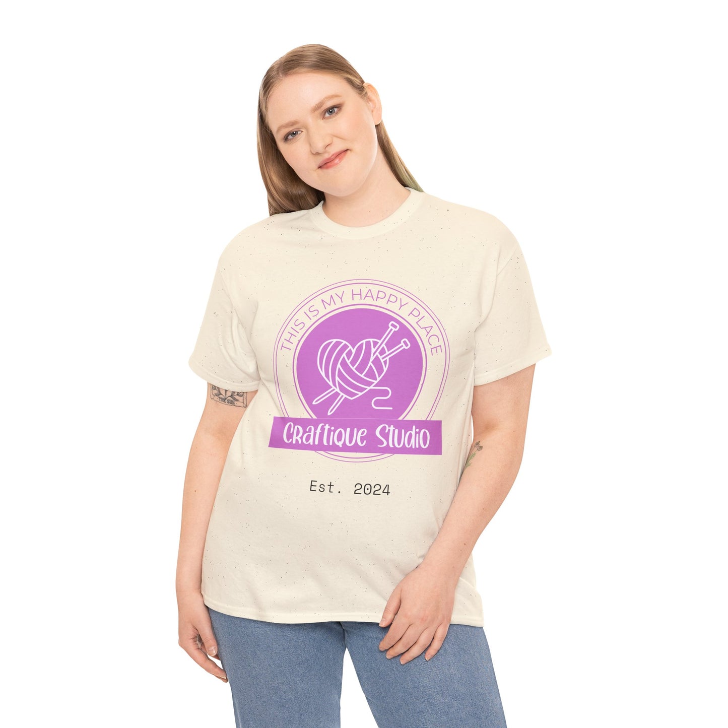 Craftique Studio "This is my Happy Place" Logo T-Shirt