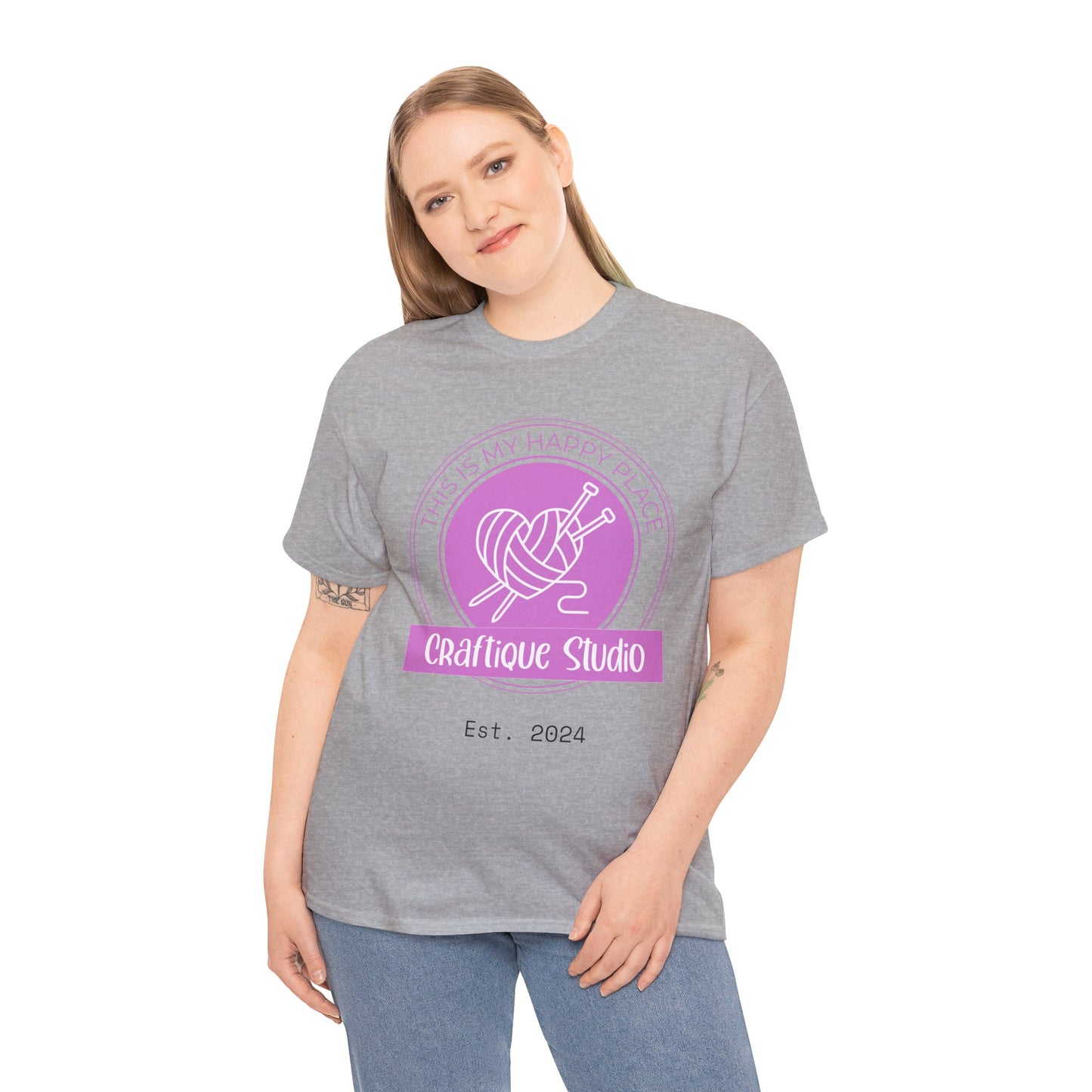 Craftique Studio "This is my Happy Place" Logo T-Shirt