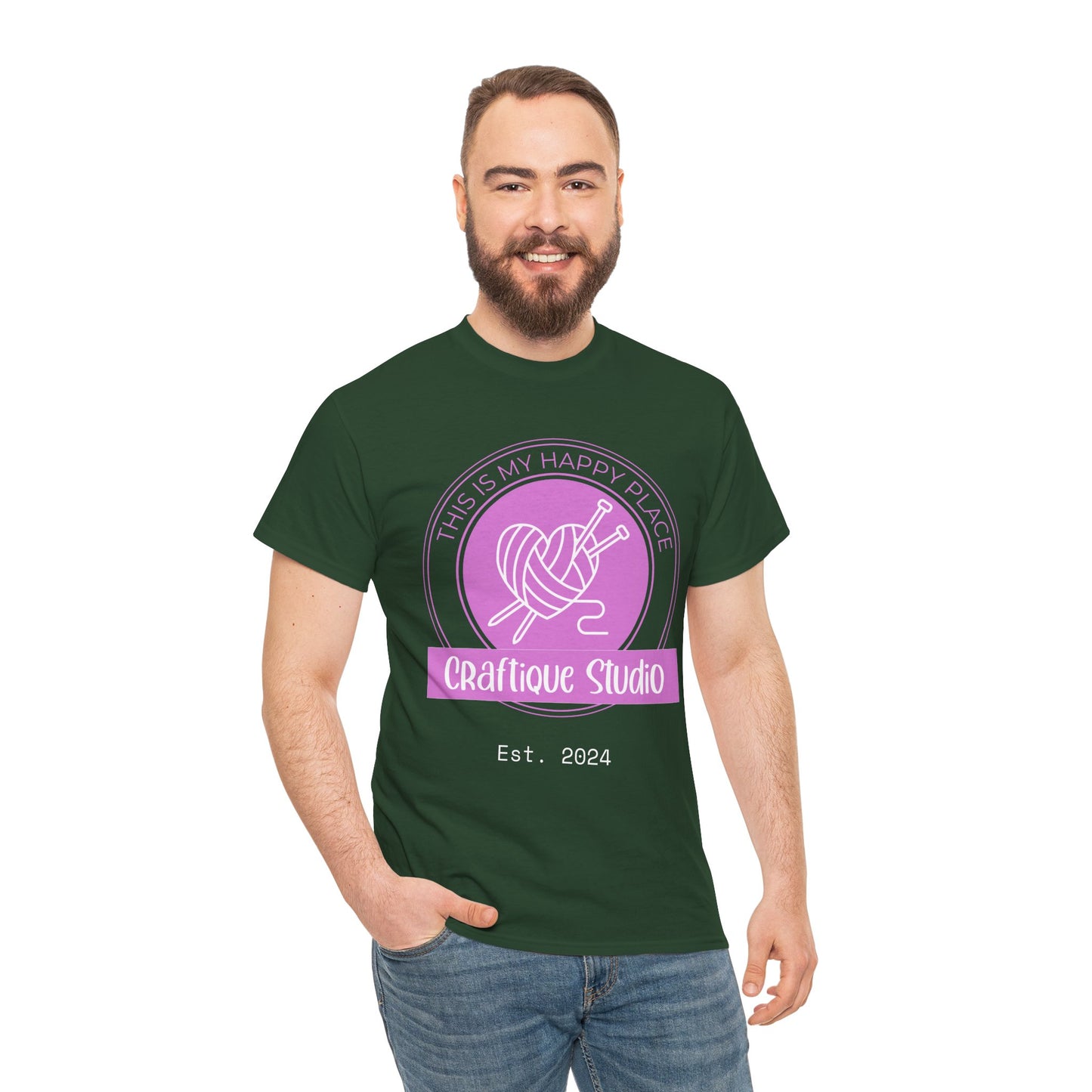 Craftique Studio "This is my Happy Place" Logo T-Shirt