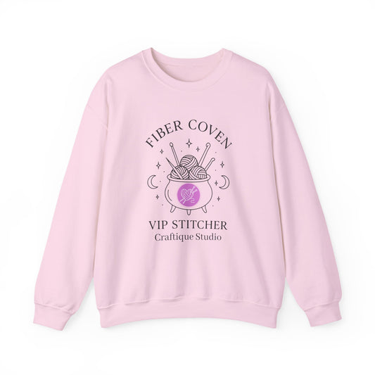 Crewneck Sweatshirt front and back Print- Fiber Coven Craftique Studio