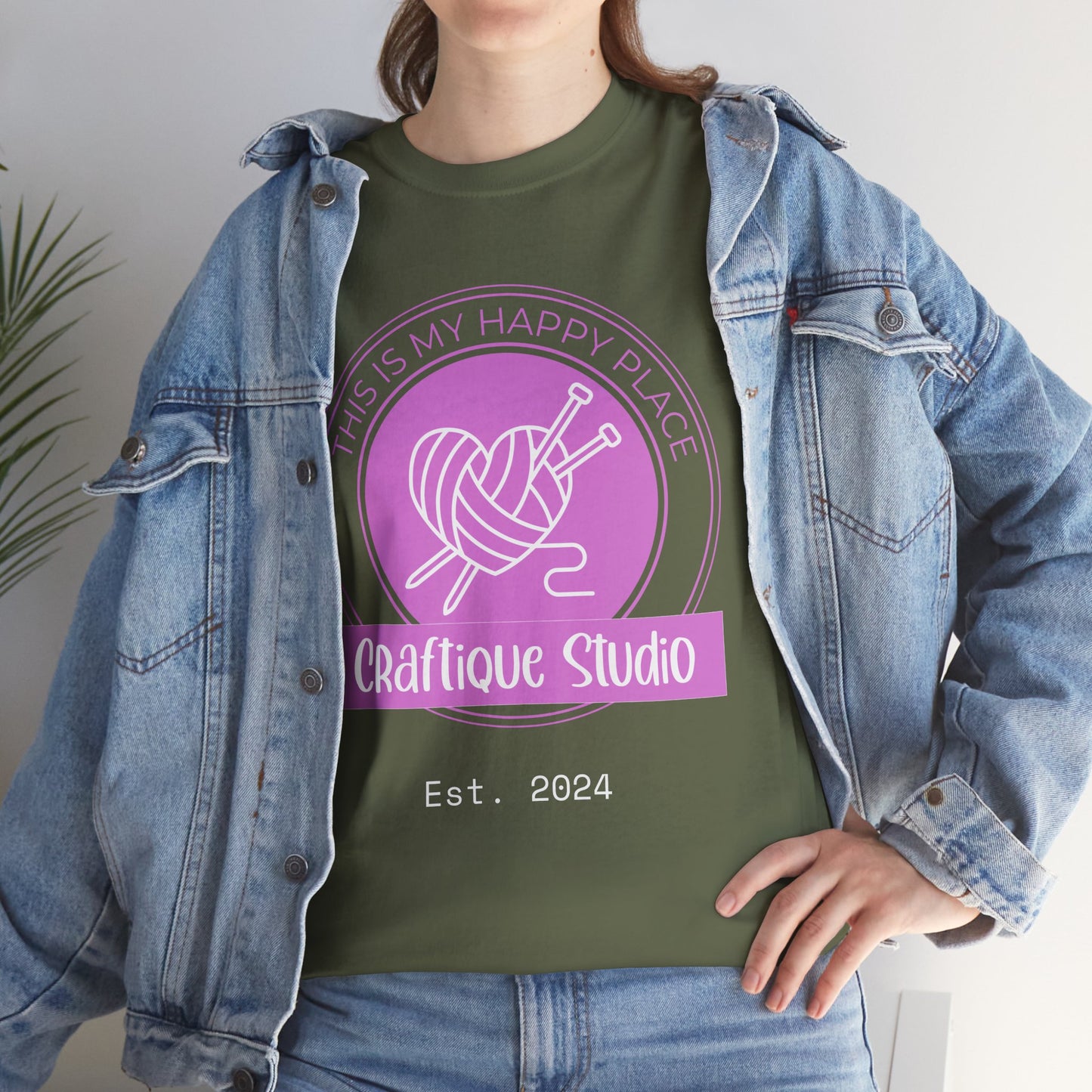 Craftique Studio "This is my Happy Place" Logo T-Shirt
