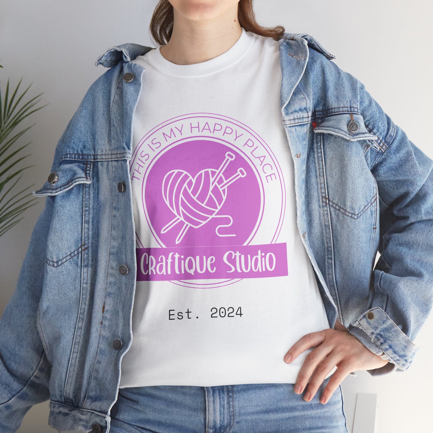 Craftique Studio "This is my Happy Place" Logo T-Shirt