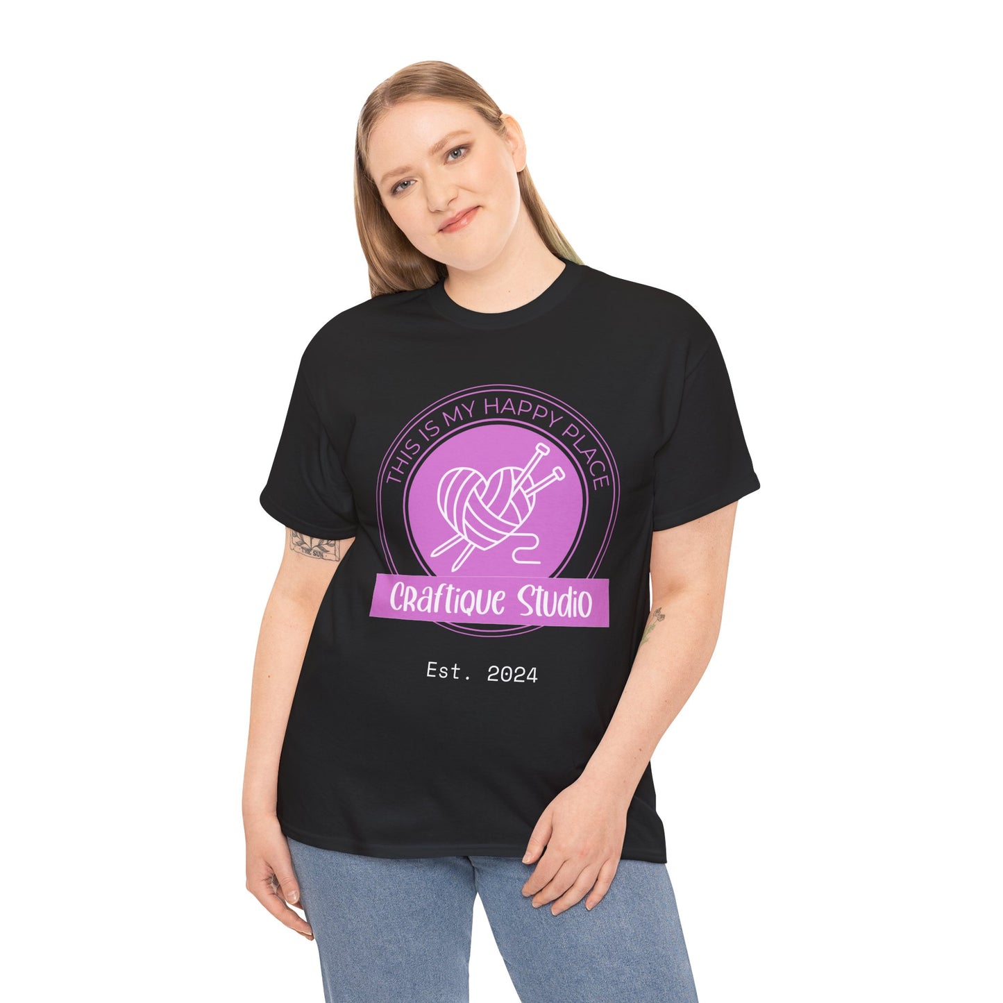 Craftique Studio "This is my Happy Place" Logo T-Shirt