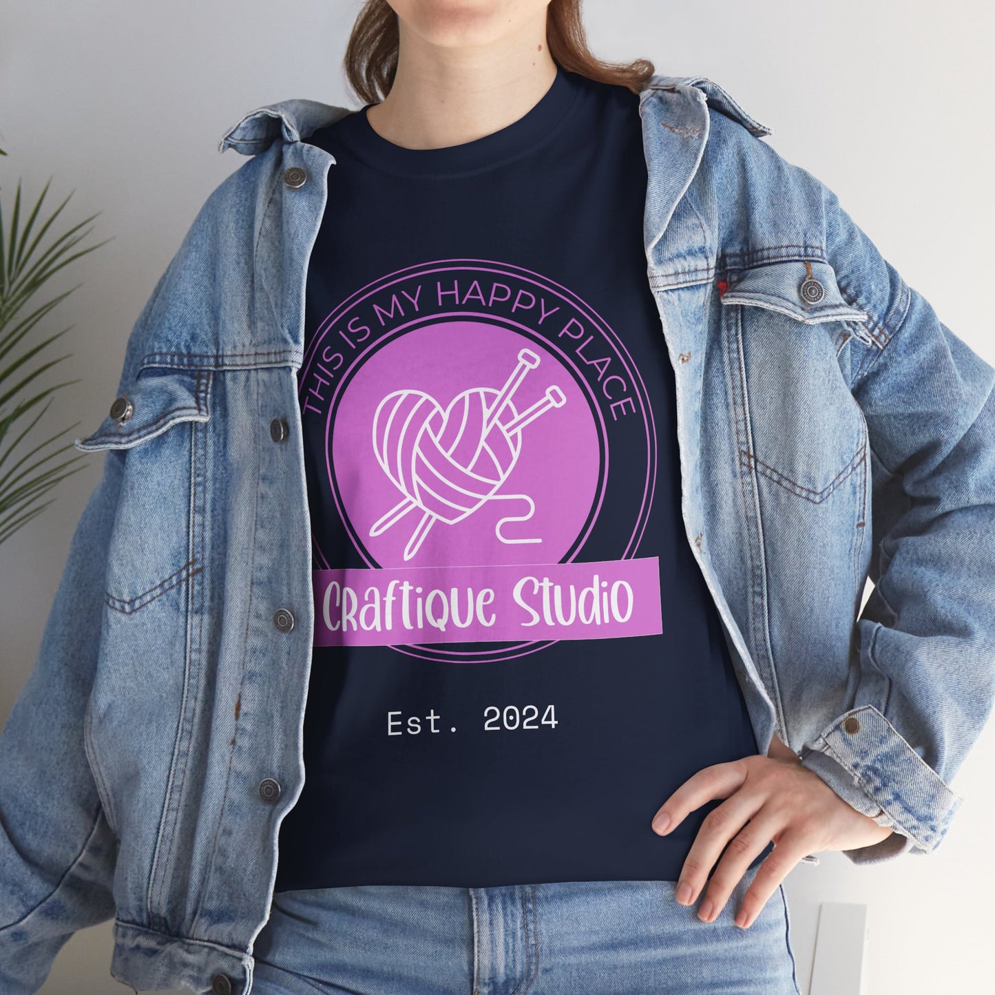Craftique Studio "This is my Happy Place" Logo T-Shirt