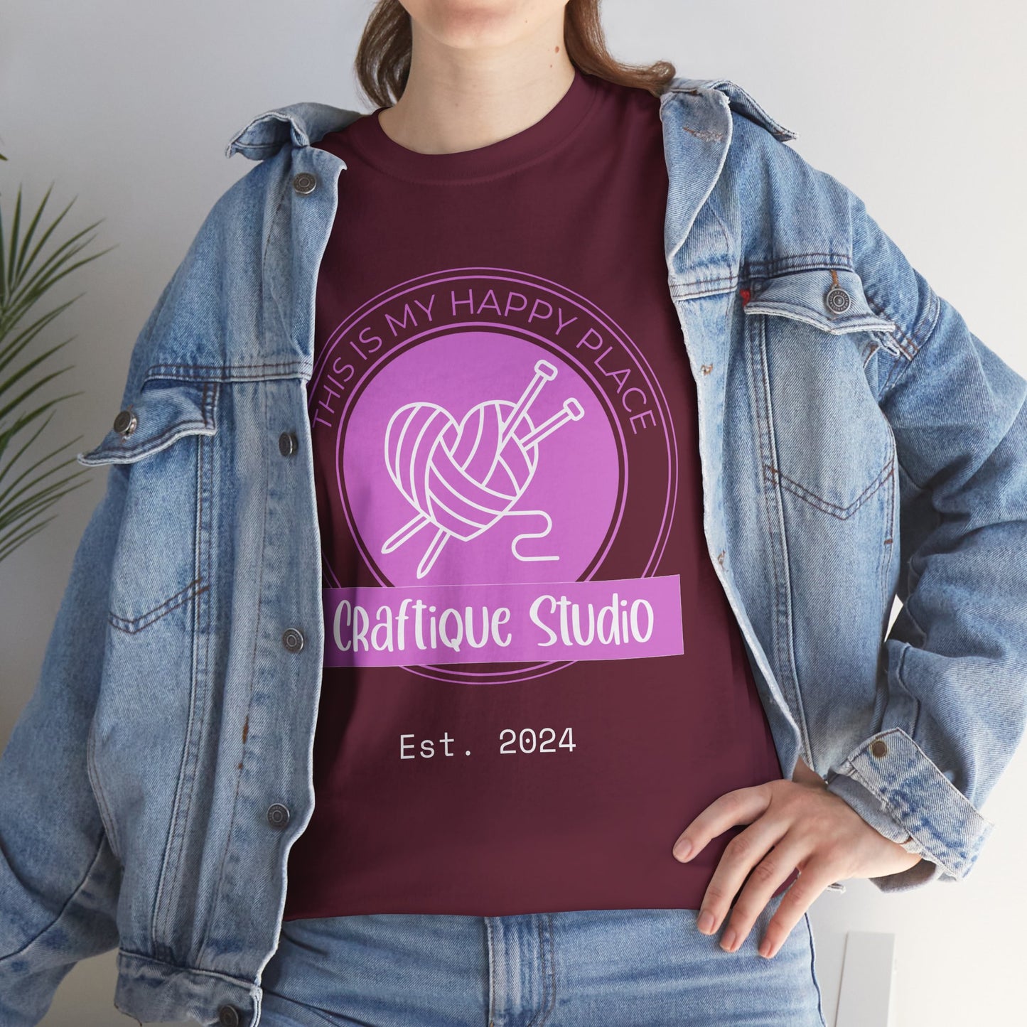 Craftique Studio "This is my Happy Place" Logo T-Shirt