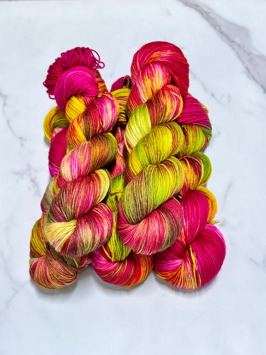 Heliconia - Premium Sock Fingering Hand Dyed