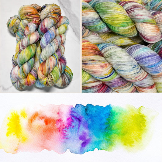 Watercolor Premium Sock - Fingering Hand Dyed Yarn