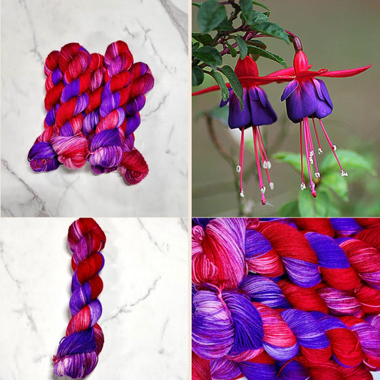 Lady’s Eardrop Premium Fingering Sock- Hand Dyed Yarn